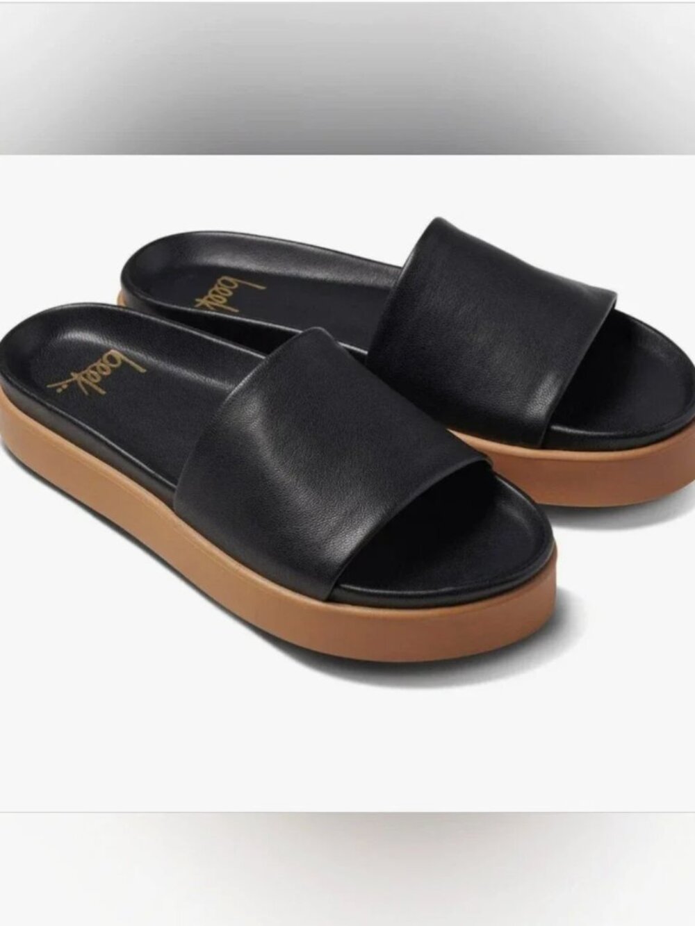 Beek Chick Platform Slide Sandal - Black, Size 10